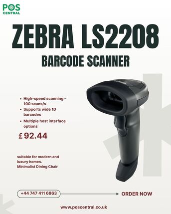 London, Computers, GBP 92,  Zebra LS2208 Handheld Laser Barcode Scanner UK Deal