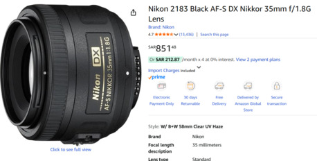 Jubail, Photo & Video, SAR 800,  2 Nikon Lenses  35mm F/1.8G AF-S And Nikon 55-200mm F/4-5.6G ED IF AF-S DX