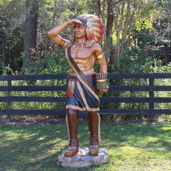 New York, Furniture, USD 1495,  Native American Statue &ndash; Life Size Indian Chief Tobacco Display