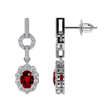 New York, Jewelry, USD 2159,  Buy 2.84cttw Oval-Shaped Ruby Stud Earrings For Women At GemsNY