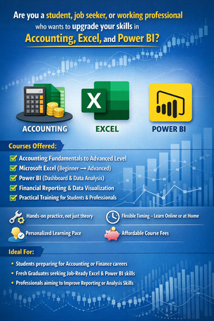 Riyadh, Lessons Offered, Learn Accounting, Excel & Power BI