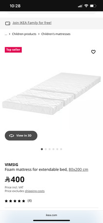 Riyadh, Furniture, SAR 300,  Extendable Bed With Matress For Sell From Ikea