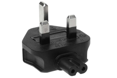 New York, Electronics, USD 6,  Angled IEC C7 To British BS1363 UK Power Plug Adapter