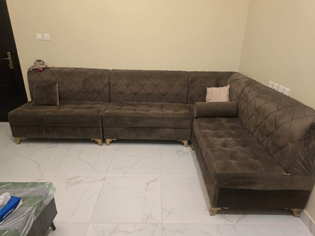 Abqaiq, Furniture, SAR 600,  15 Seater Sofa Set Brown Velvet