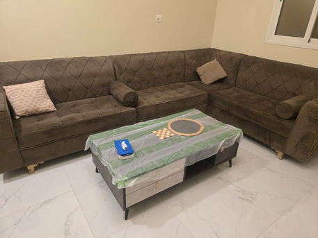 Abqaiq, Furniture, SAR 600,  15 Seater Sofa Set Brown Velvet