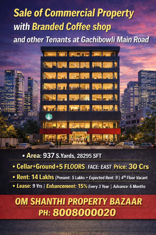 Hyderabad, Shops, INR 300000000,  28295 Sq. Feet,  Sale Of Commercial Property With Branded Coffee Shop And Other Tenants At Gachibowli