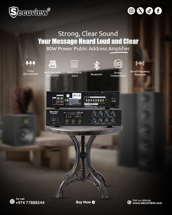 Doha, Electronics, QAR 525,  Secuview 80W Power Public Address Amplifier With Clear Sound