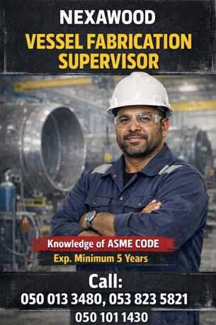 Jubail, Jobs, Vessel Fabrication Supervisor