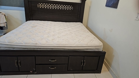 Dammam, Furniture, SAR 650,  King Size Bed With Mattress With Storage Inbuilt