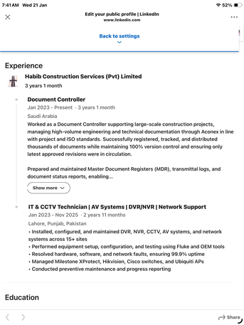 Riyadh, Job Seekers, Experienced Document Controller Available &ndash; Aconex & EDMS Specialist