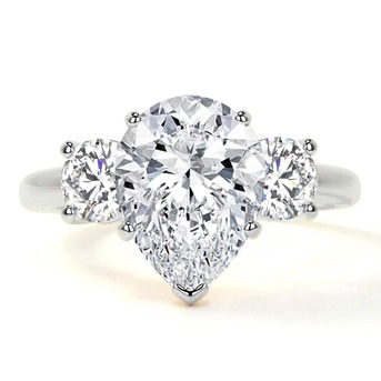 New York, Jewelry, USD 5731,  Premium Lab Grown Diamond Engagement Rings Three Stone Style