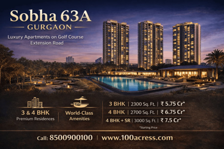 Gurgaon, Real Estate For Sale, INR 5,  Studio,  120 Sq. Feet,  Sobha 63A Premium 3 & 4 BHK Homes On Golf Course Extn Road