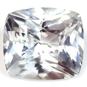 New York, Books, USD 1568,  Rare Snow White Sapphire Untreated Cushion Gemstone