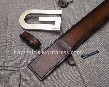 Singapore, Business, Brown Patina Replacement Leather Belt For Gucci Buckle