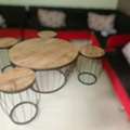 SAR 250,  Modern 5-Pc Nesting Table Set + Shaggy Rug (Negotiable)