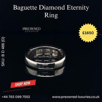 London, Jewelry, GBP 1650,  Stunning Baguette Diamond Ring - Sophisticated Style At A Great Price