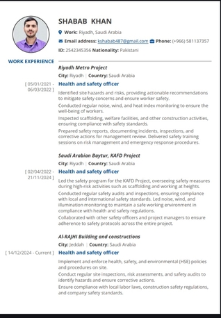 Jeddah, Job Seekers, Safety Officer