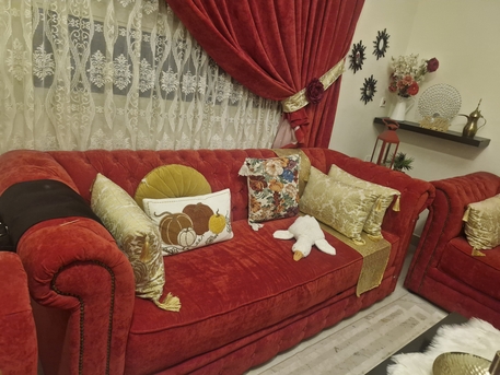 Al Sulaymaniyyah, Furniture, SAR 1900,  Sofa (3+2+2) With Curtain For Sale