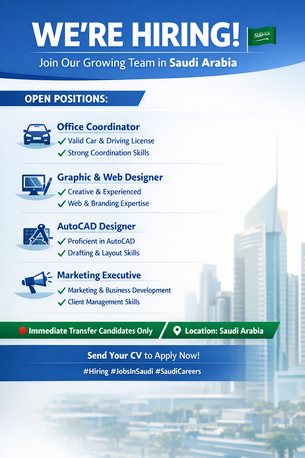 Al Adama, Jobs, Immediate Hiring