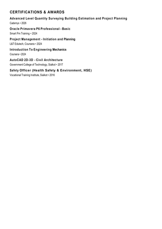 Buraidah, Job Seekers, Civil Engineer | Construction QA/QC & Quantity Surveying