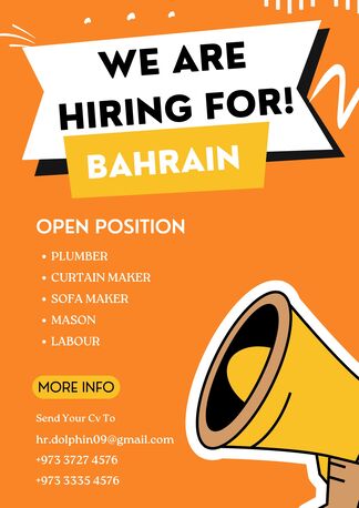 Jidhafs, Jobs, WE HAVE OPENINGS FOR BAHRAIN