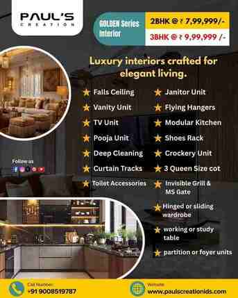 Bangalore, Interior Design, Residential Interior Designers In Bangalore | GOLD Series 3BHK &2BHK