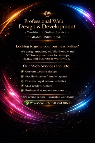 Dubai, Web Design & Development, Grand Union Web Solutions, UAE - Worldwide Service Available.