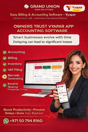 Dubai, ERP, Billing Software, Vyapar App - Authorized Partner In The UAE And International