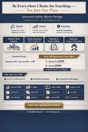 London, Tickets, GBP 299,  First 100 Users Offer Quarterly &pound;299 Yearly &pound;999 Apply | Www.localpage.uk