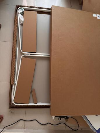 Al Rakah Al Shamaliyah, Furniture, SAR 450,  450 SAR Large Office Table & Chair For Sale &ndash; IKEA 4 Months Old New