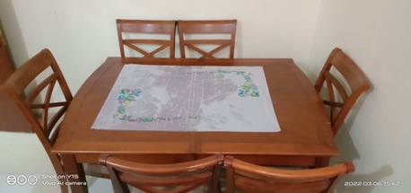 Dammam, Furniture, SAR 650,  Wooden Large Dining Table With Chairs