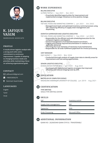 Riyadh, Job Seekers, LOGISTICS EXECUTIVE / INVENTORY MANAGEMENT/ DOCUMENT CONTROL