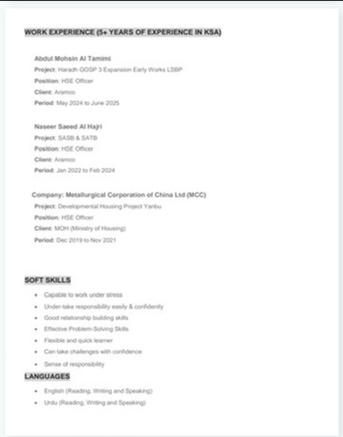 Riyadh, Job Seekers, Saftey Officer