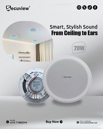 Doha, Electronics, QAR 450,  Secuview Built-in Bluetooth Ceiling Speakers&rsquo; Smart Audio Solution.