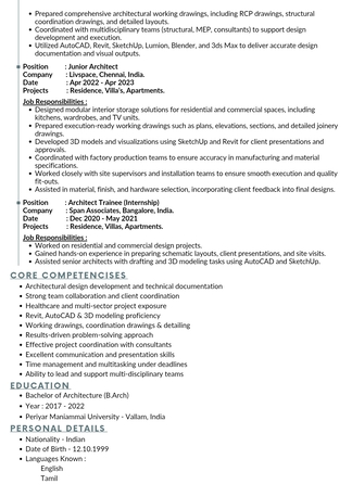 Khobar, Job Seekers, Architect/Interior Designer