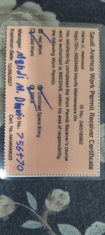 Jubail, Job Seekers, Need Transfer In Any Good Company For A Transfer.