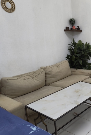 Dammam, Furniture, SAR 150,  7seater Ikea Sofa Set With Tea Table For Sale.