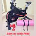 SAR 250,  Exercise Bike With Exercise Mat And Dumbbell