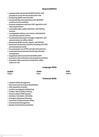 Khobar, Job Seekers, Looking For QHSE Specialist/Engineer Position