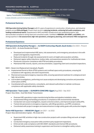 Riyadh, Job Seekers, HSE Specialist