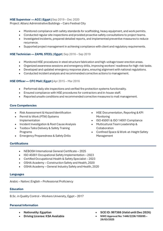 Riyadh, Job Seekers, HSE Specialist