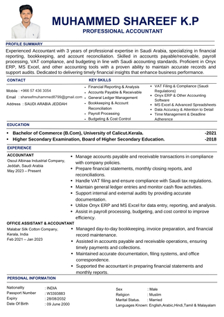 Jeddah, Job Seekers, Accountant Looking For A Job