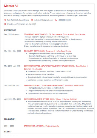 Riyadh, Job Seekers, DOCUMENT CONTROLLER