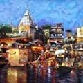 Buy Banaras Ghat Canvas Painting