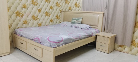 Dammam, Furniture, SAR 1000,  Complete Bedroom Set For Sale &ndash; King Bed With Storage, 6‑door Wardrobe, Dresser With Mirro
