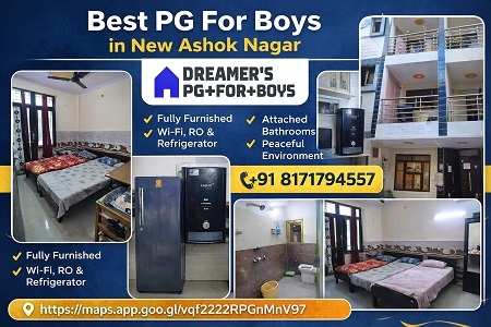 New Delhi, Buildings, INR 0,  00 Sq. Meter,  Affordable & Safe PG In New Ashok Nagar For Boys | Dreamer&rsquo;s PG