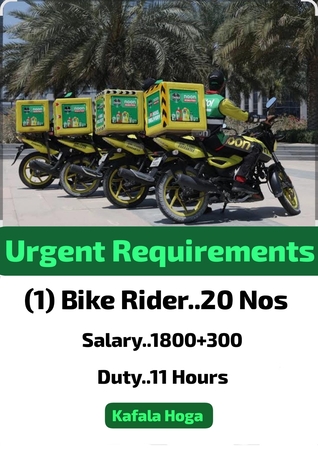 Riyadh, Jobs, Urgent Requirement For Bike Rider