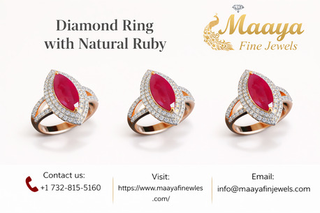 New York, Jewelry, Diamond Ring With Natural Ruby | Maaya Fine Jewels