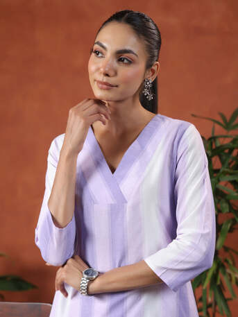 Jaipur, Clothing & Accessories, INR 1399,  Shop Purple Cotton Self Design Straight Kurta Set For Women