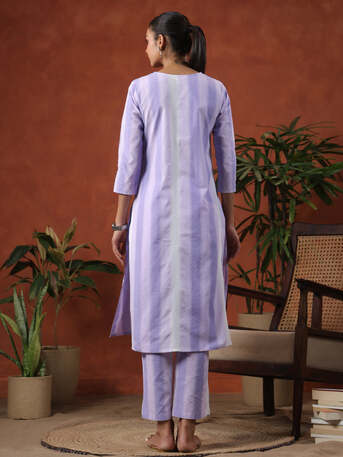 Jaipur, Clothing & Accessories, INR 1399,  Shop Purple Cotton Self Design Straight Kurta Set For Women